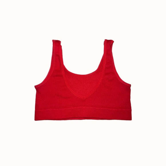 ribbed red tank crop top - Picture 3 of 3
